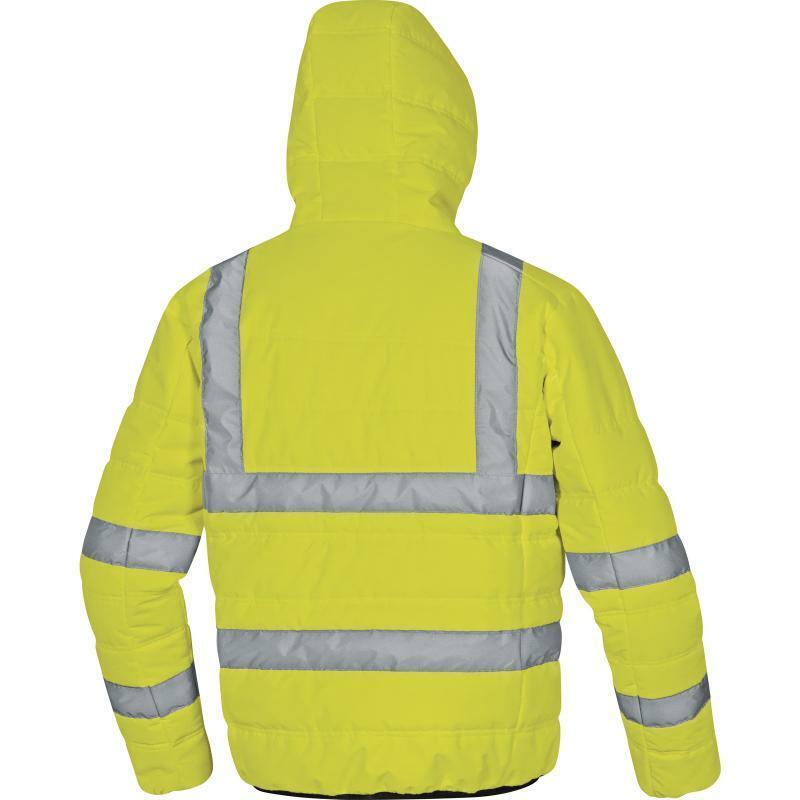Delta Plus Doon yellow Ripstop hi-viz padded showerproof hooded jacket