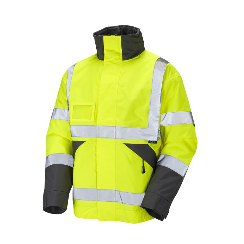 Leo BICKINGTON high-visibility waterproof yellow executive bomber jacket #J02