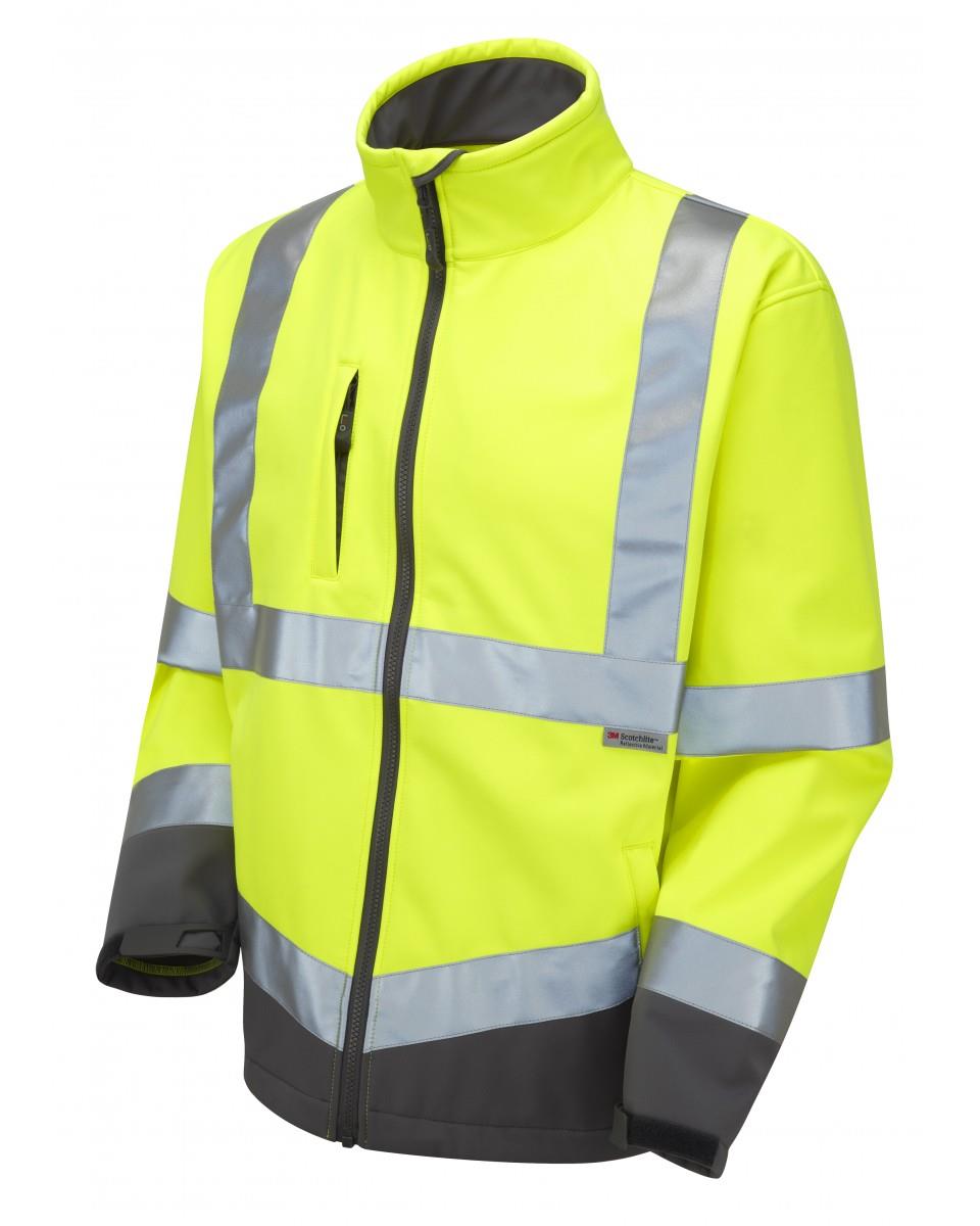 Leo BUCKLAND recycled sustainable high visibility yellow soft-shell #SJ01