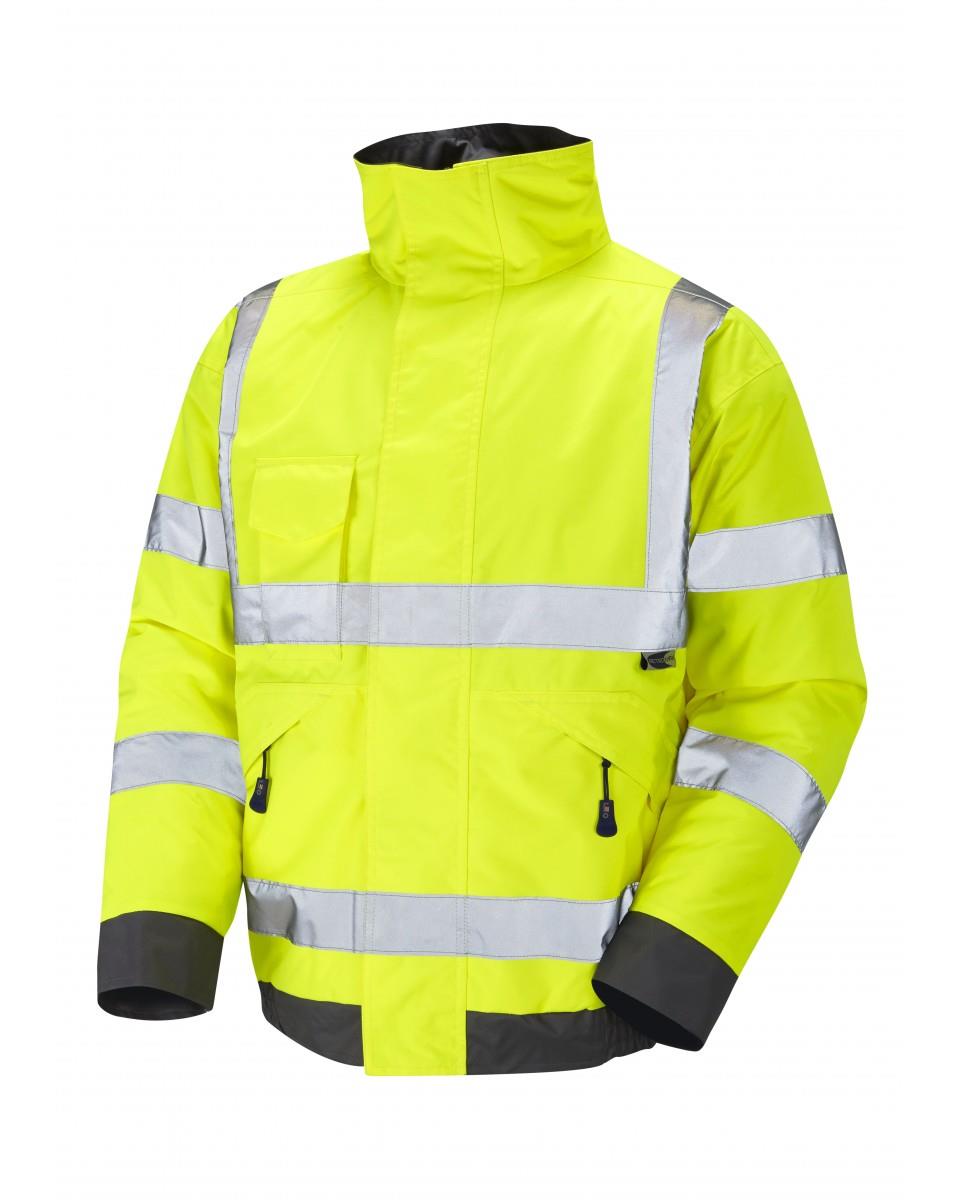 Leo CHIVENOR high-visibility waterproof quilt-lined yellow bomber jacket #J01