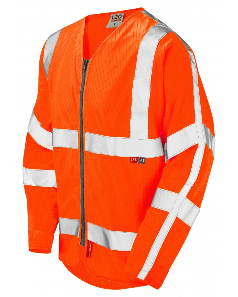 Leo Huish high-visibility flame-retardant anti-static long sleeve zip waistcoat