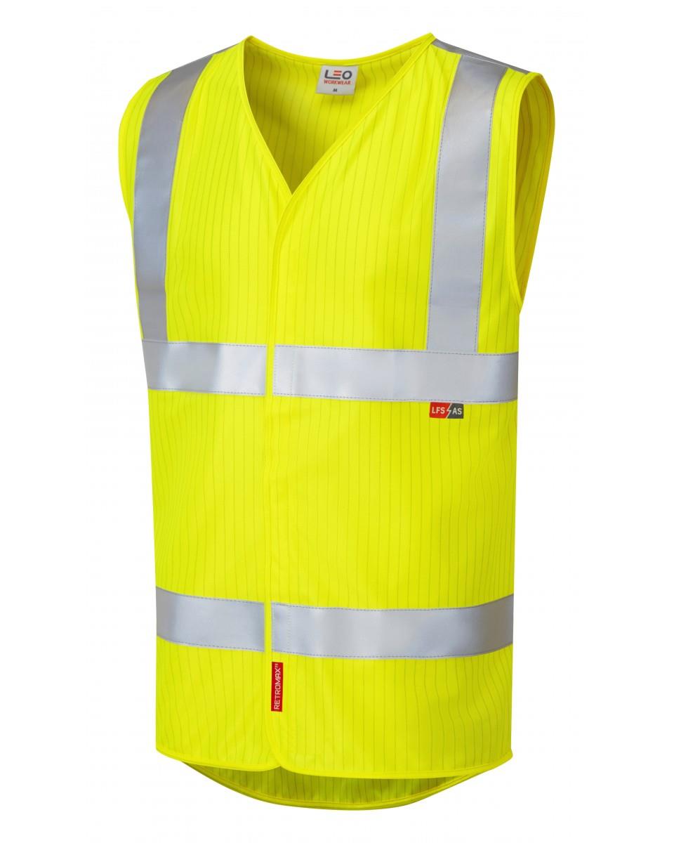 Leo Clifton high-visibility flame-retardant anti-static short-sleeved waistcoat