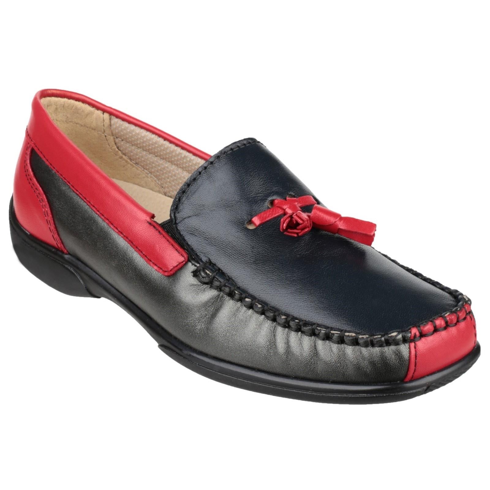 Cotswold Biddlestone multi women's slip on extra wide lightweight loafer shoe