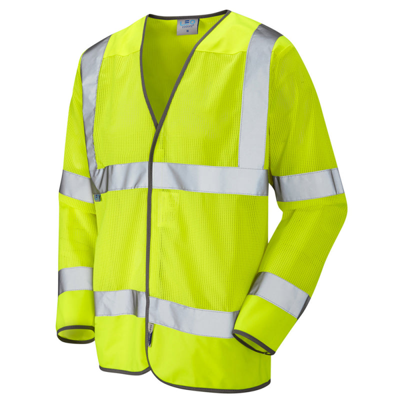 Leo Fremlington high-visibility yellow Coolviz long-sleeve waistcoat #S04