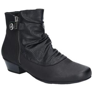 Fleet & Foster Jordie black ladies lightweight buckle and zipper ankle boot