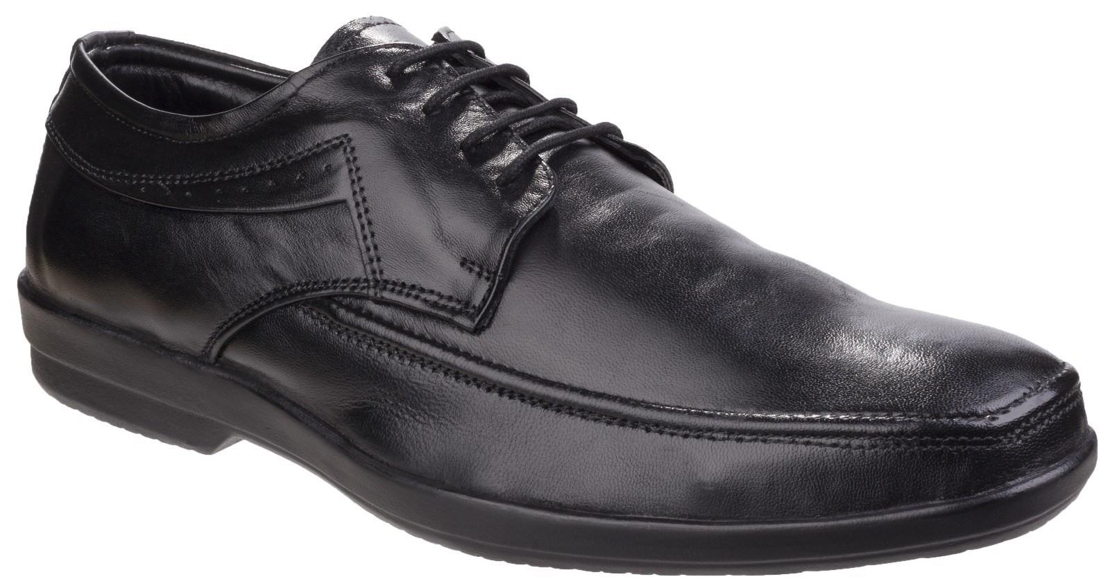 Fleet & Foster Dave black leather apron toe oxford formal lace-up shoe