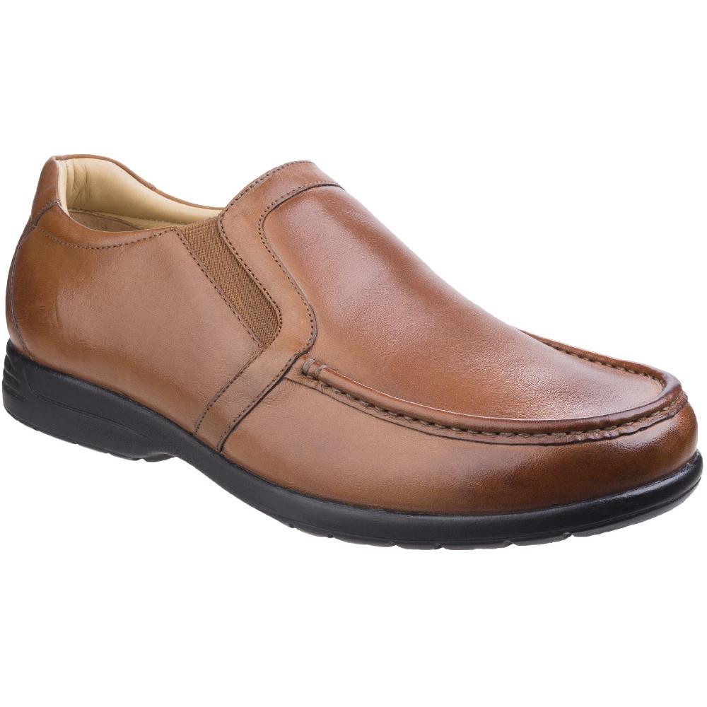 Fleet & Foster Gordon tan leather dual fit men's moccasin style shoe