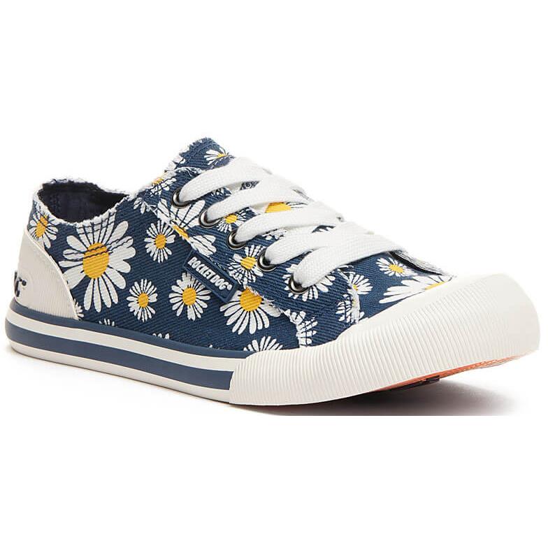 Rocket Dog Jazzin Homer Daisy navy floral ladies lace up plimsoll trainers shoes