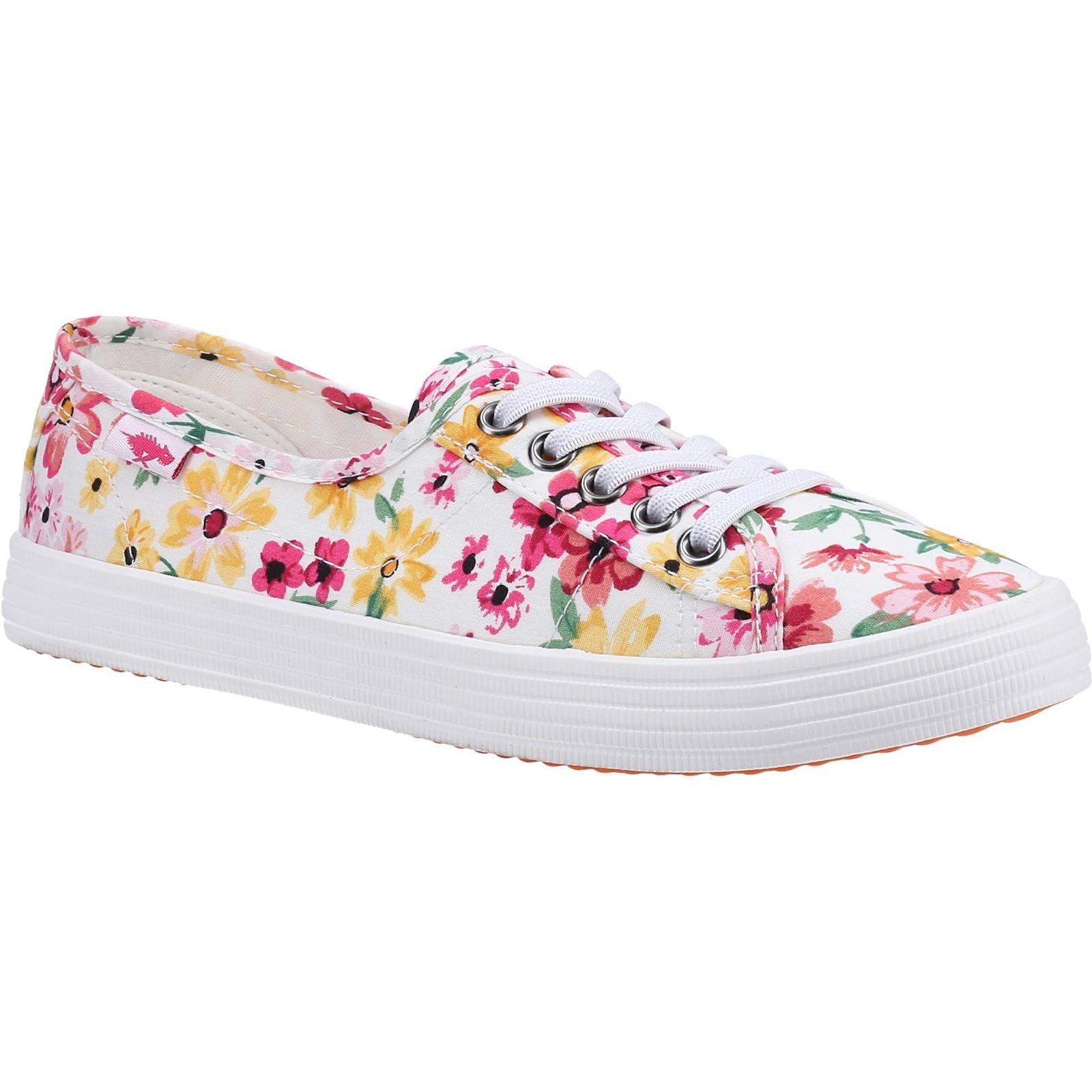 Rocket Dog Chow Chow Margate Floral ladies lace up plimsoll trainers shoes