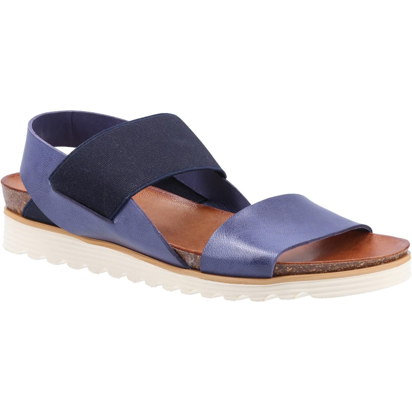 Riva Alcudia ladies navy blue leather summer slip on sandals