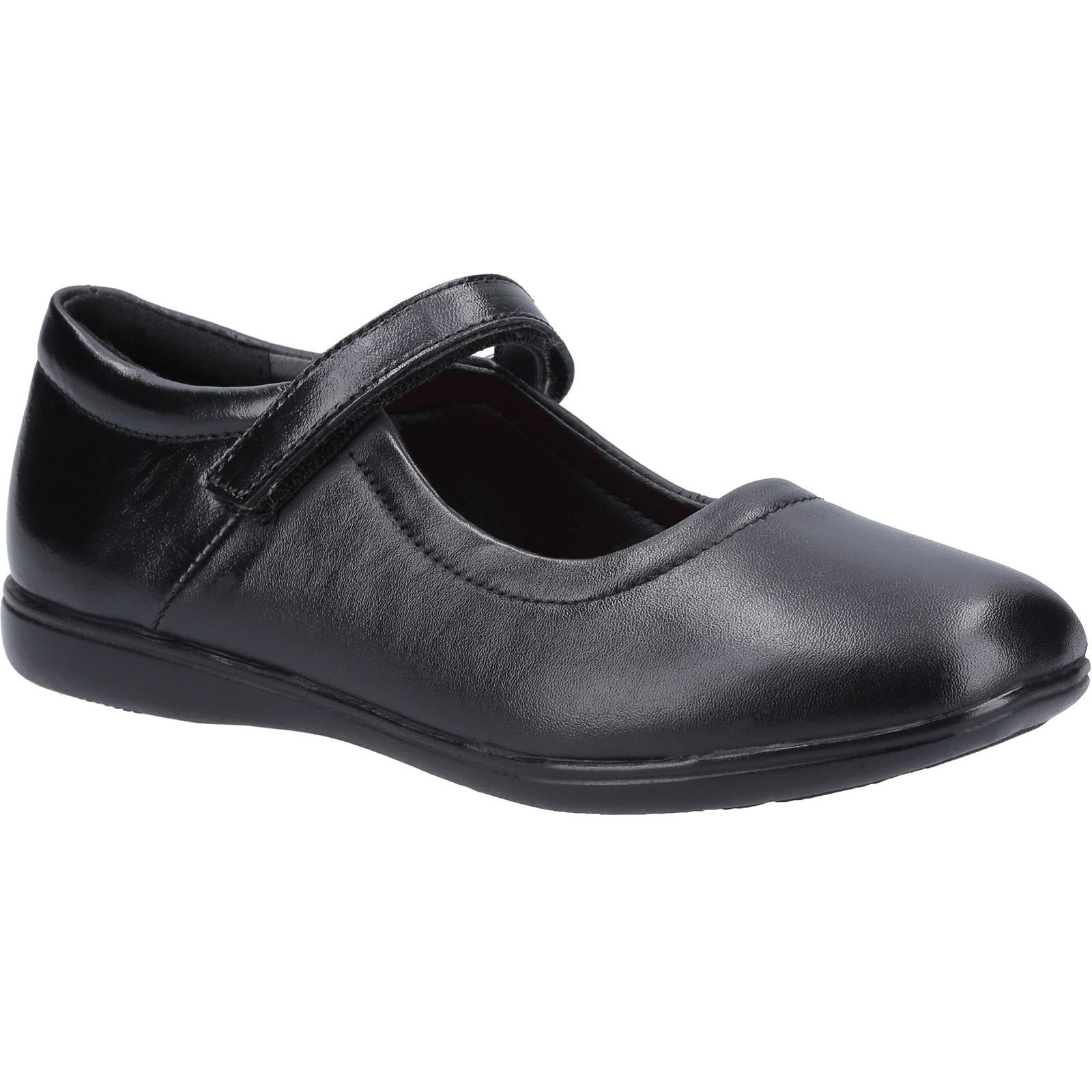 MIRAK Lucie senior black leather touch fasten Mary Jane formal school shoe