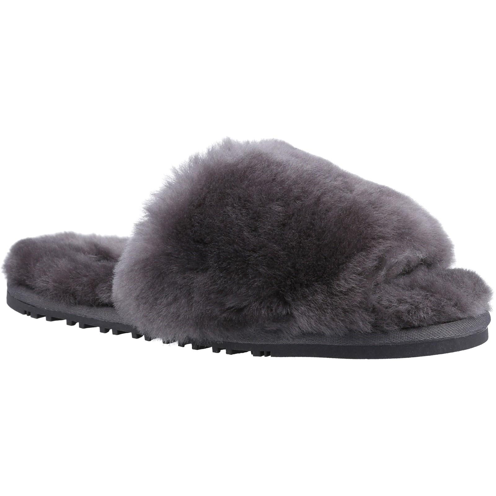 Cotswold Westfield women's grey sheepskin mule slipper