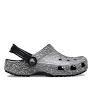 Crocs Classic Glitter silver kids lined clog sandal mules #205937