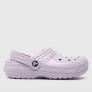 Crocs Classic Glitter lavender kids lined clog sandal mules #205937