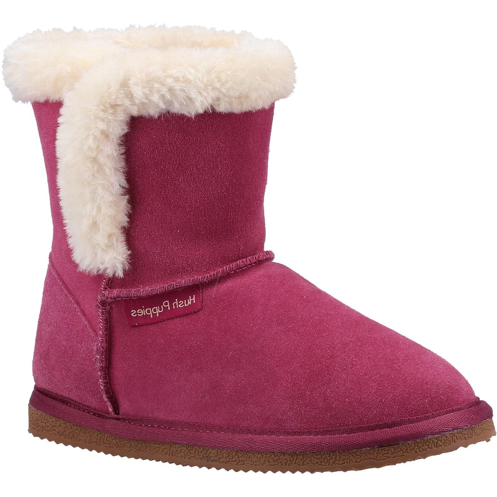 Hush Puppies Ashlynn rose real suede classic boot style slipper