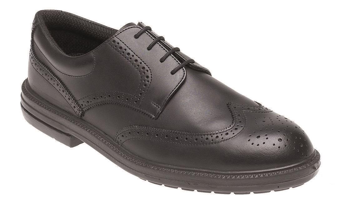 HIMALAYAN 912 S1P black leather brogue steel toe safety shoe with midsole