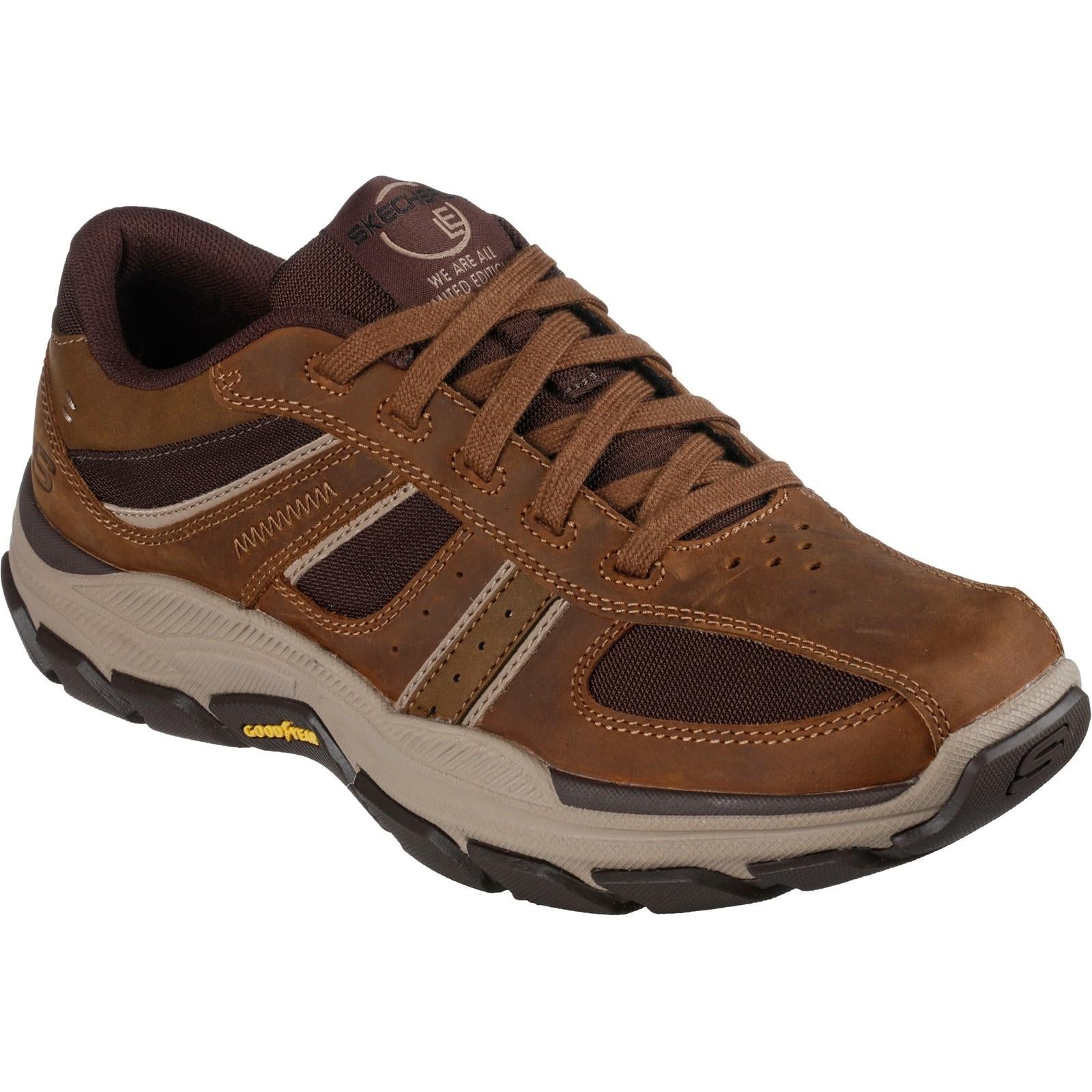 Skechers Respected Edgemere desert brown leather memory-foam shoe #SK204330