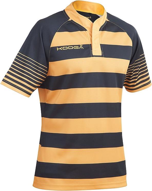 Kooga Touchline men's black/gold hooped rugby match shirt