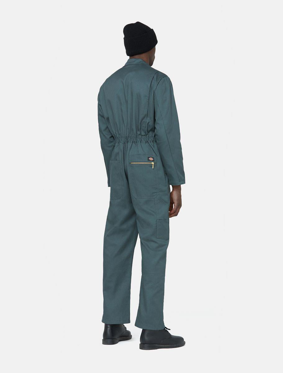 Dickies Redhawk green polycotton zip-front multi-pocket work coverall