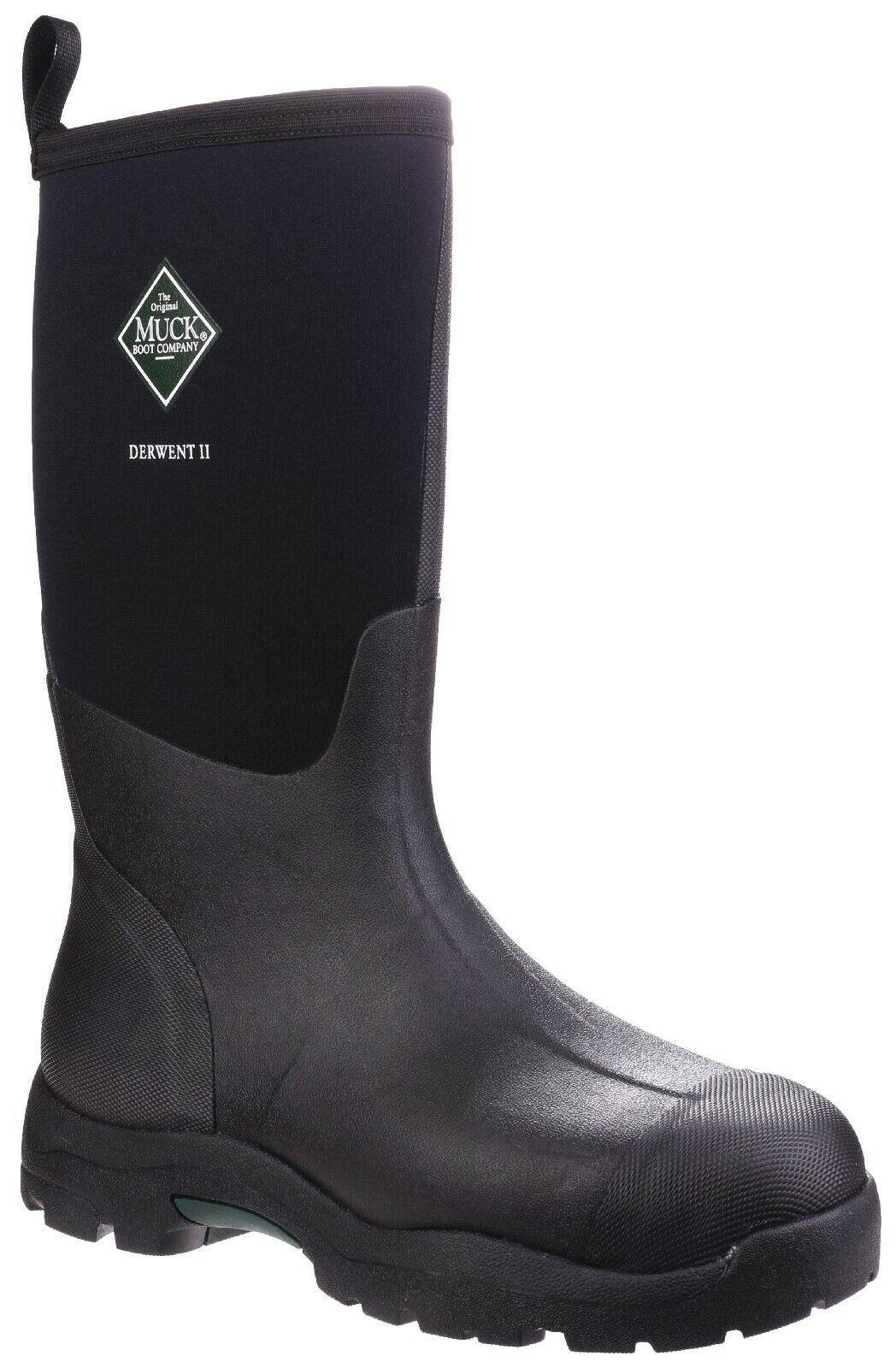 Muck Boot Derwent II unisex black rubber waterproof field wellington boot