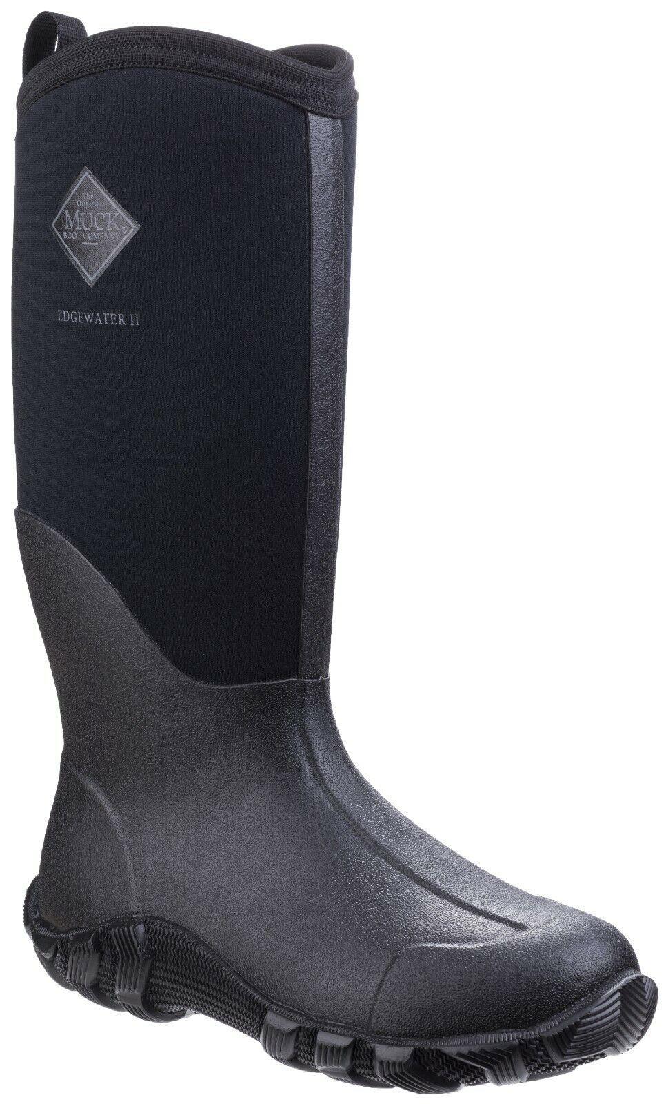 Muck Boots Edgewater II black neoprene rubber multi-purpose wellington boot