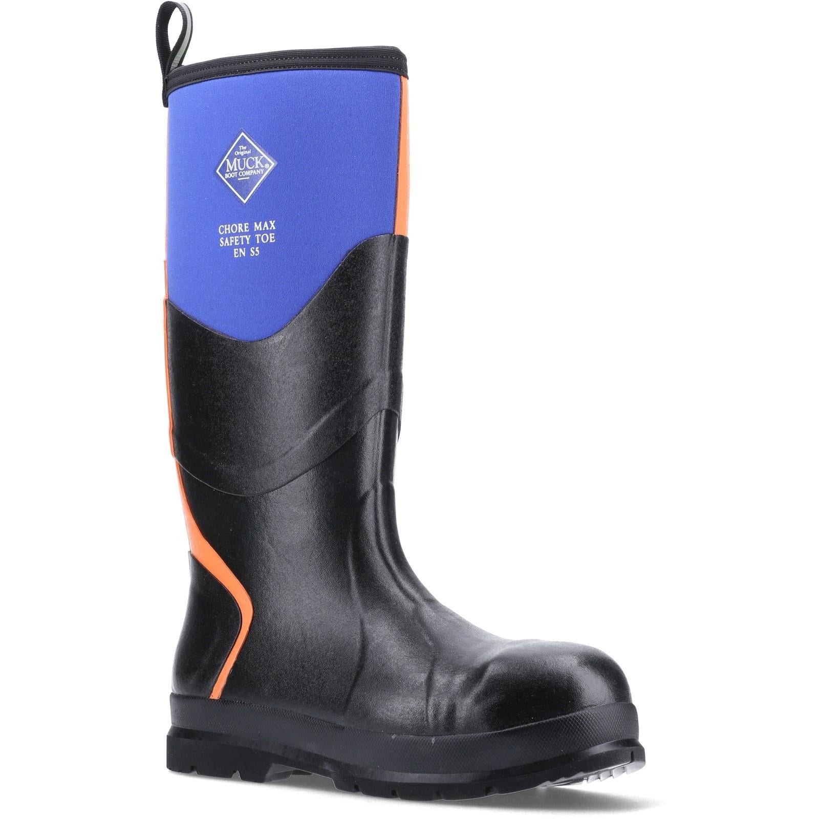 Muck Chore Max S5 blue/orange waterproof steel toe work safety wellington boots