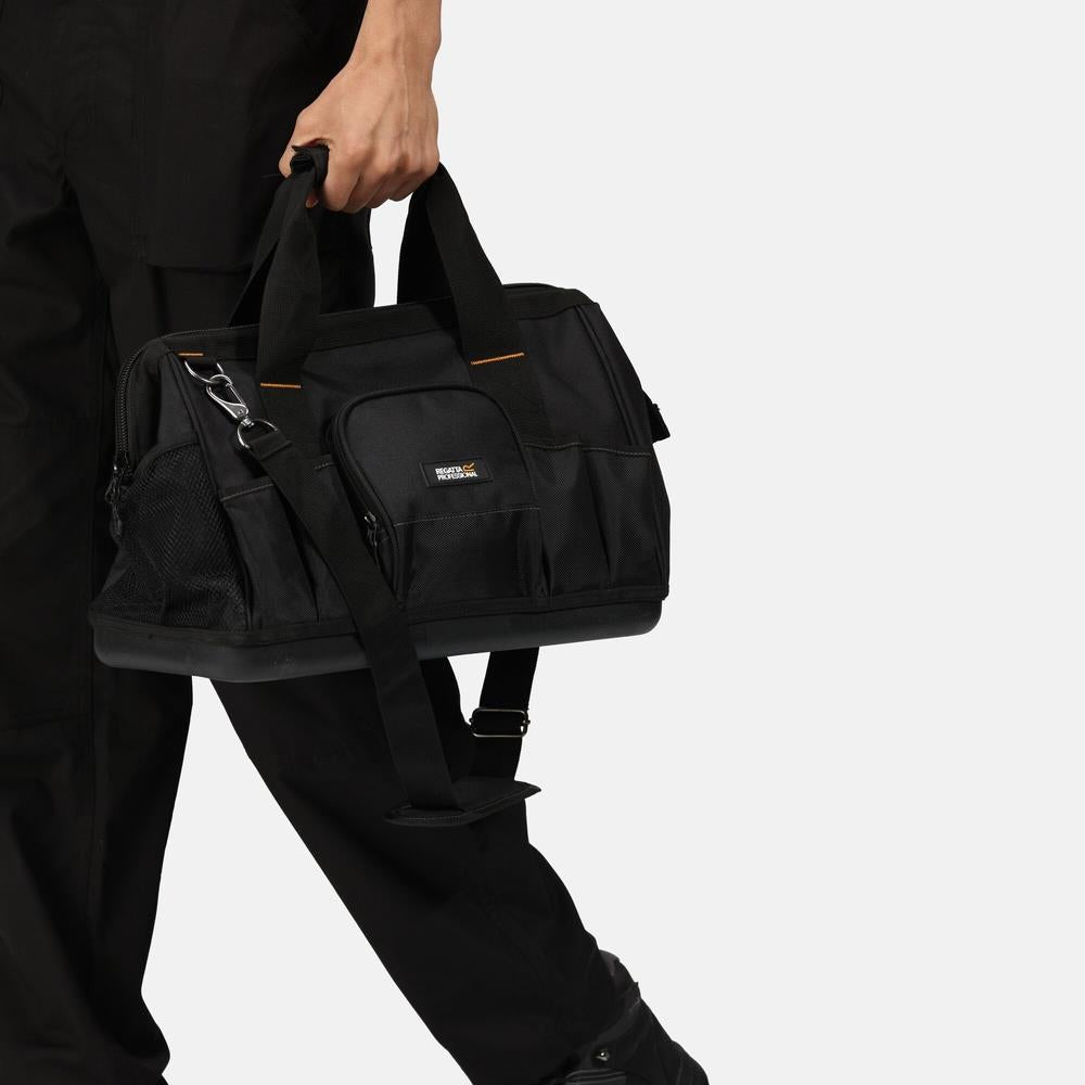 Regatta black recycled polyester multi-pocket zip closure toolbag #TRB080