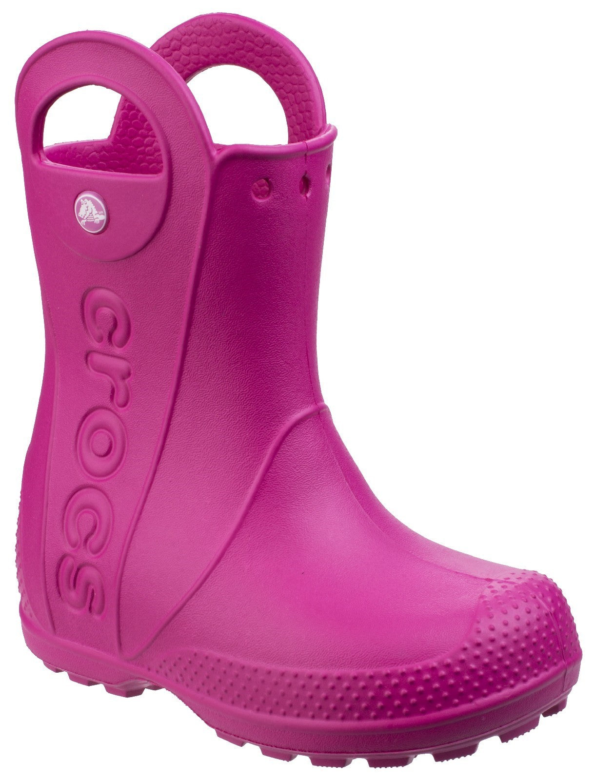 Crocs Handle It kid's candy pink rain wellington boot #12803
