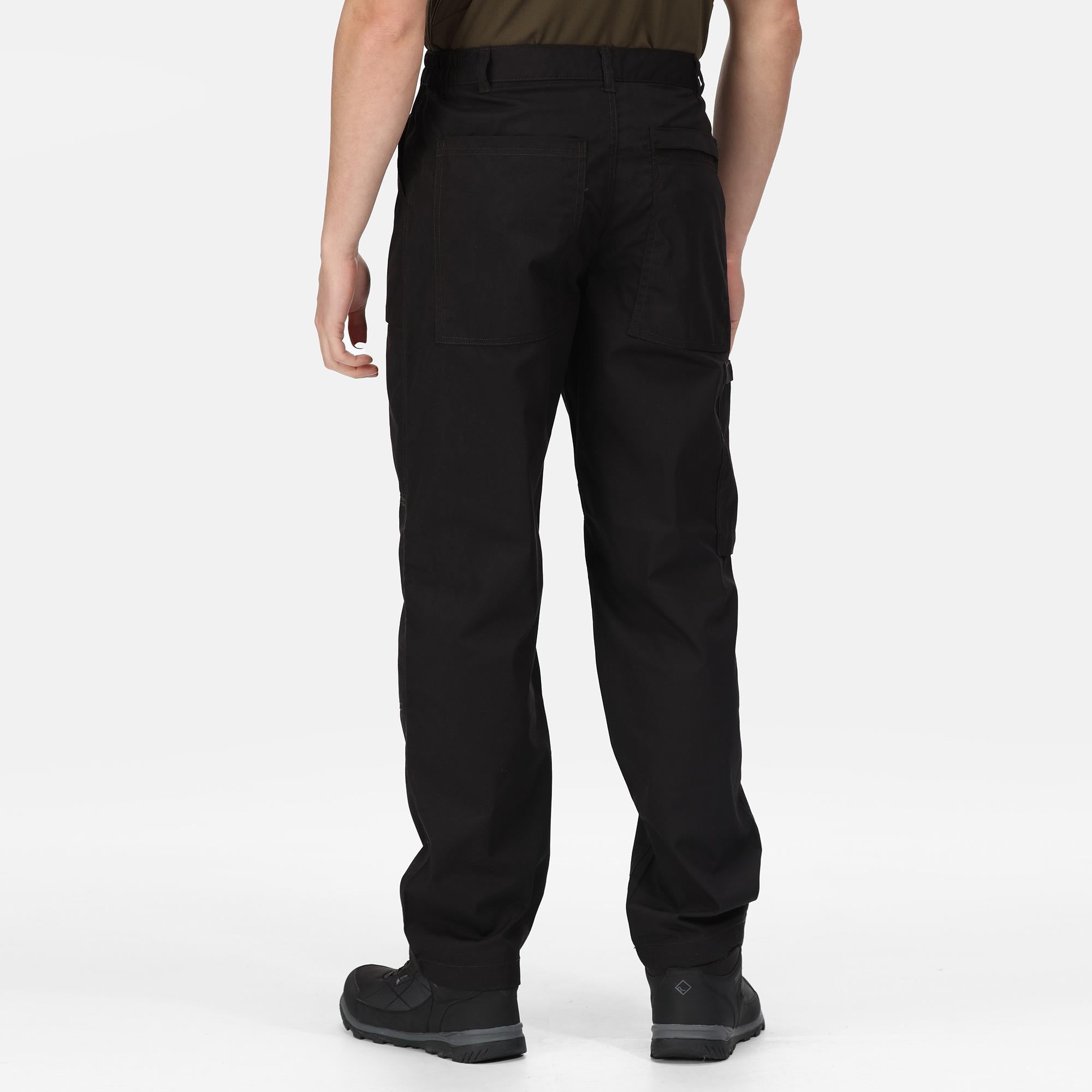 Regatta Action black men's multi-pocket water-repellent trousers #TRJ330