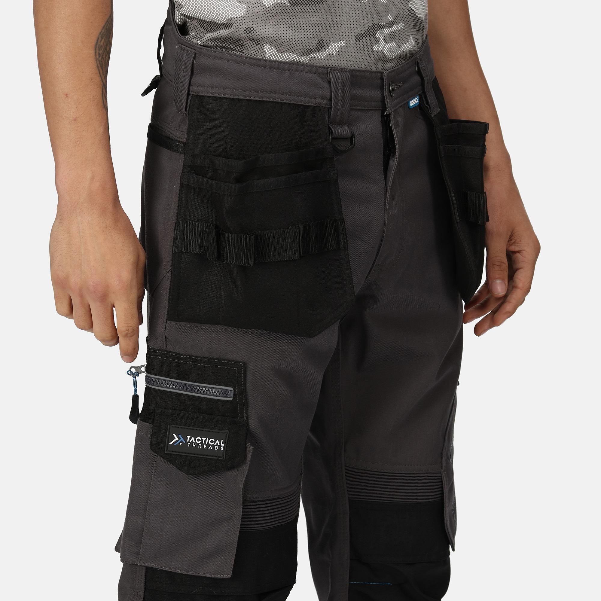 Regatta Execute Holster men's grey twill multi-pocket work trouser #TRJ543