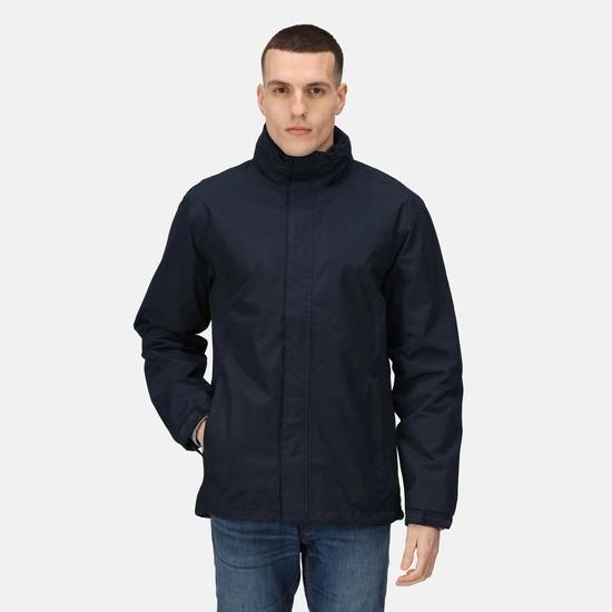 Regatta Ardmore navy men's waterproof mesh-lined peach-finish jacket #TRW461