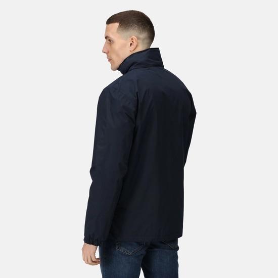 Regatta Ardmore navy men's waterproof mesh-lined peach-finish jacket #TRW461