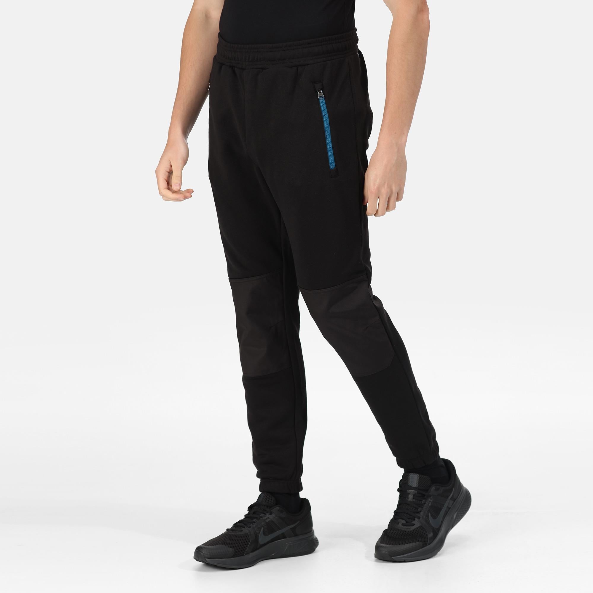 Regatta Tactical Jeopardize black reinforced-knee jogging bottom joggers #TRJ395