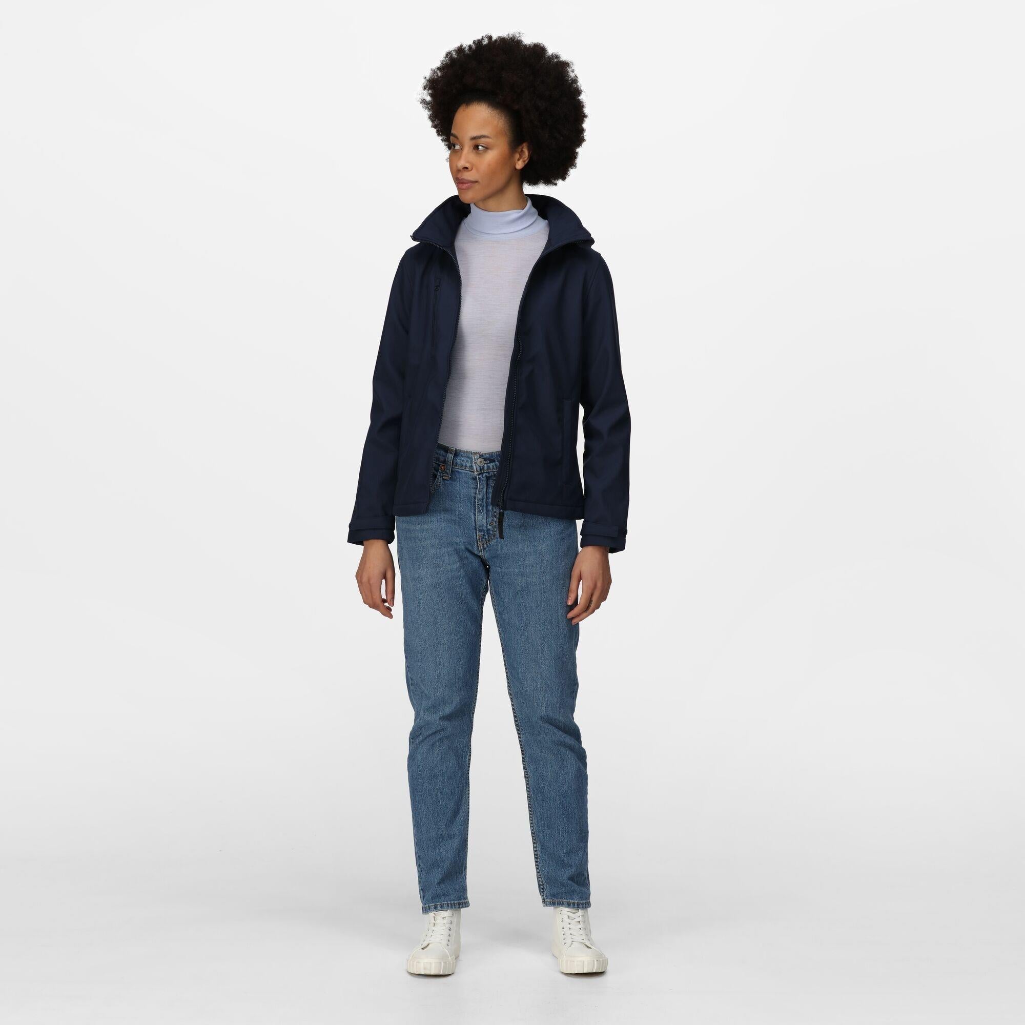 Regatta Venturer navy women's hooded softshell winter jacket #TRA702