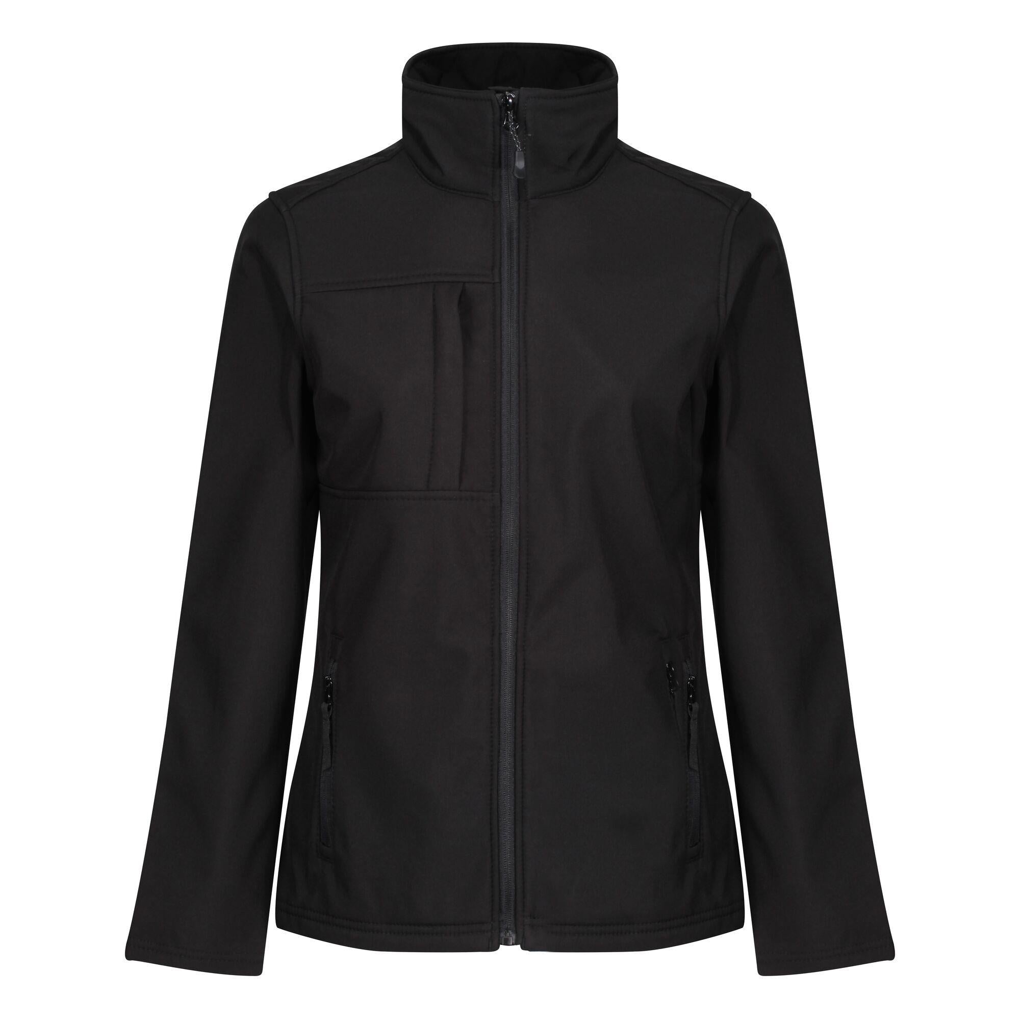 Regatta Octagon II black women's waterproof stretch softshell jacket #TRA689
