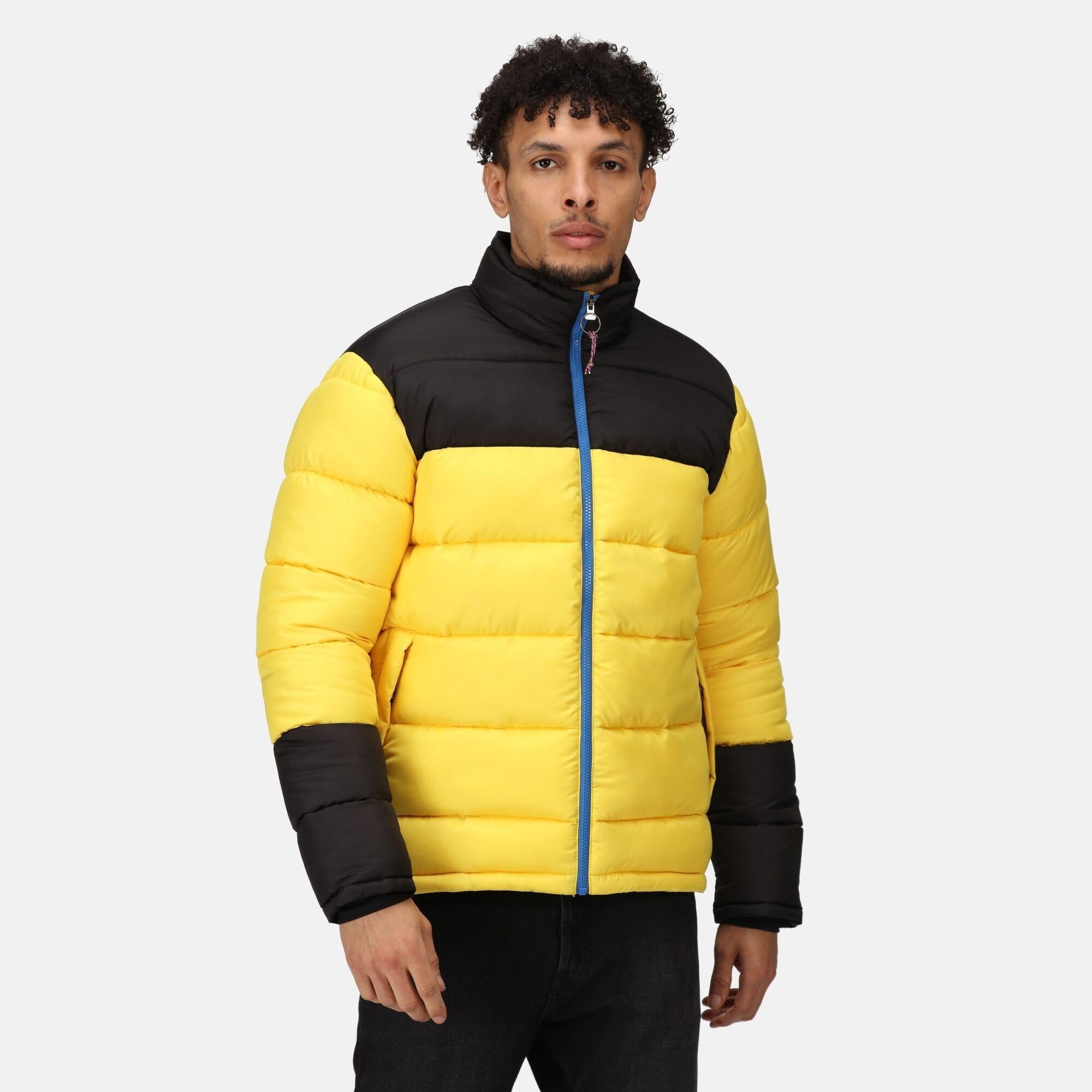 Regatta Vintage yellow/black men's recycled liner warm puffer jacket #TRA536