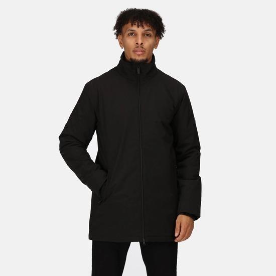 Regatta Hampton black men's waterproof insulated hooded jacket #TRA251