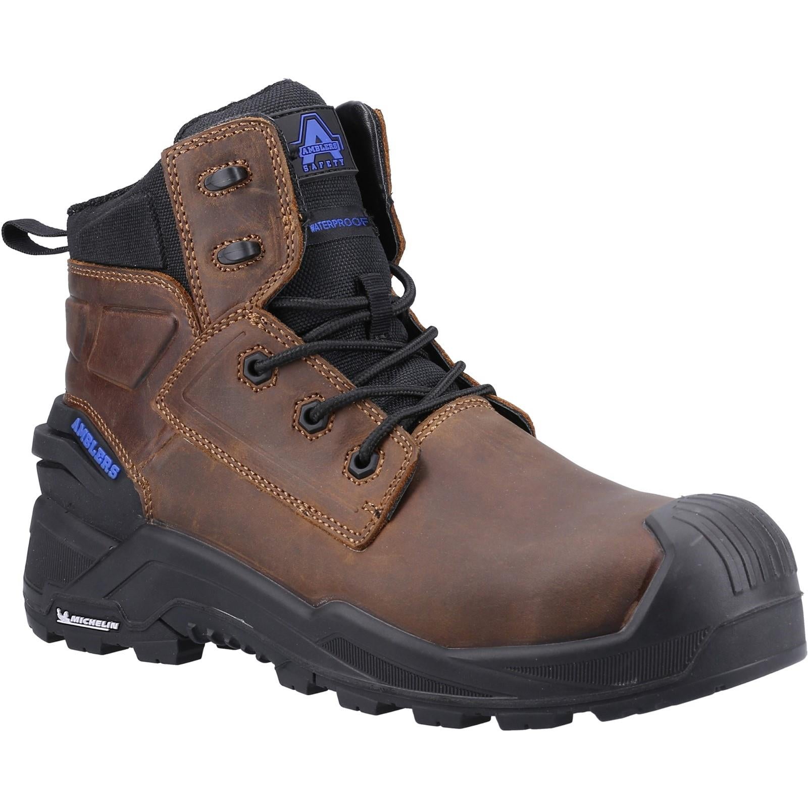 Amblers Crusader S3 brown composite toe waterproof work safety boots #AS980C