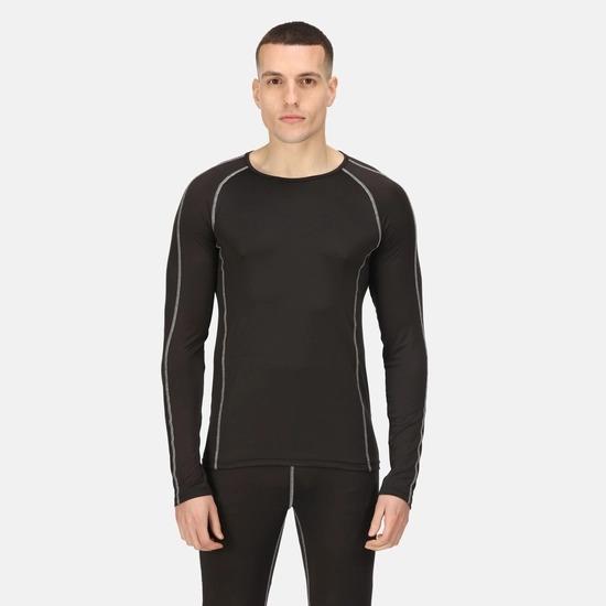 Regatta Pro black men's recycled quick-dry base layer long sleeve top #TRS228