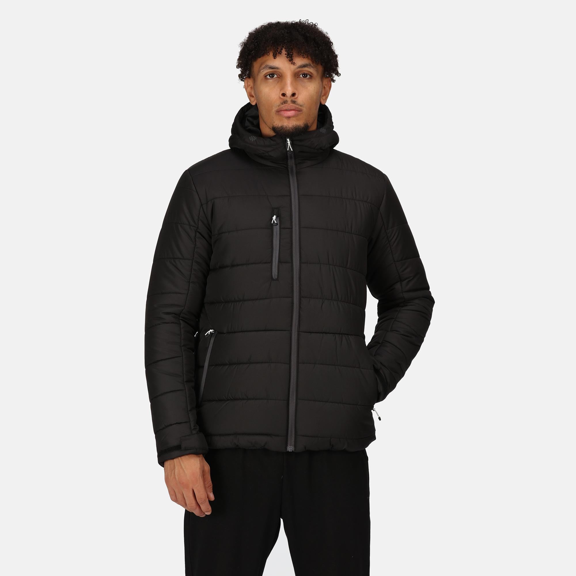 Regatta Navigate black/seal grey men's Ripstop thermal insulated jacket #TRA241
