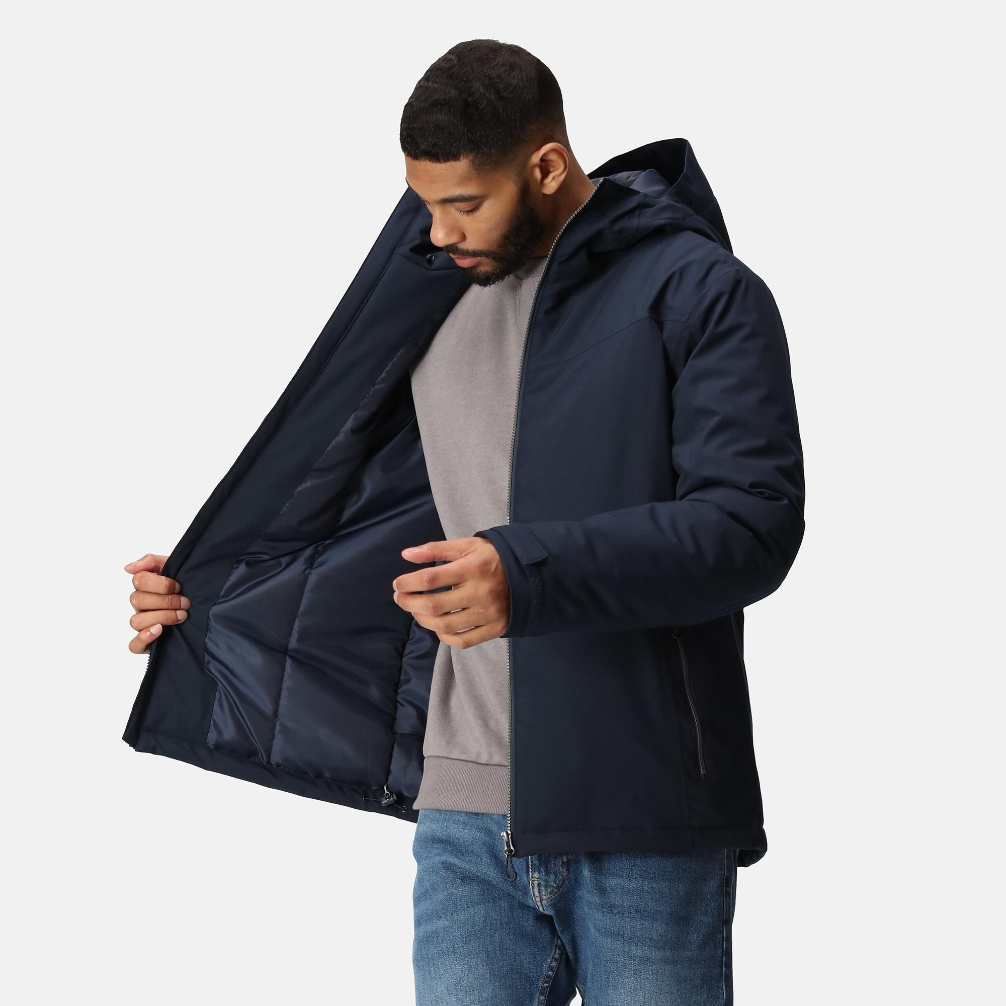 Regatta Navigate navy/seal grey men's waterproof insulated recycled jacket #TRA253