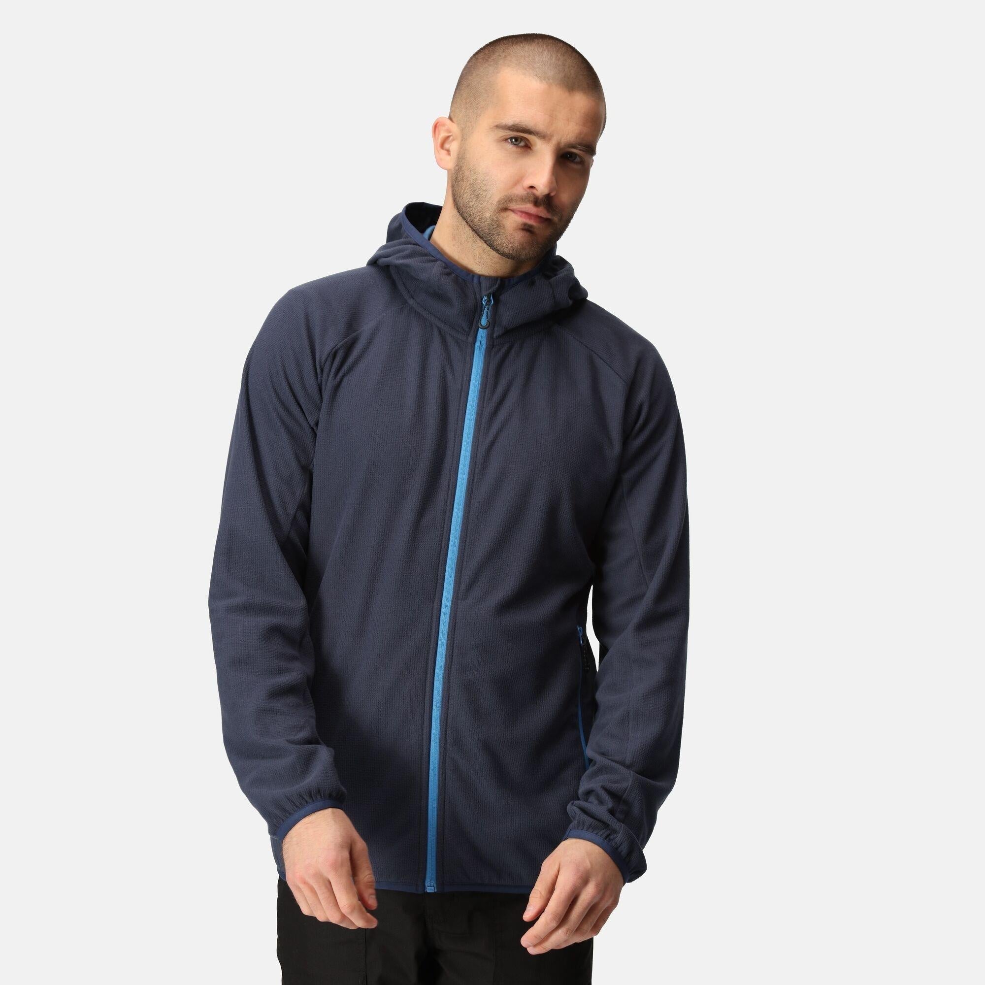 Regatta Navigate navy/french blue men's lightweight full-zip fleece #TRF690