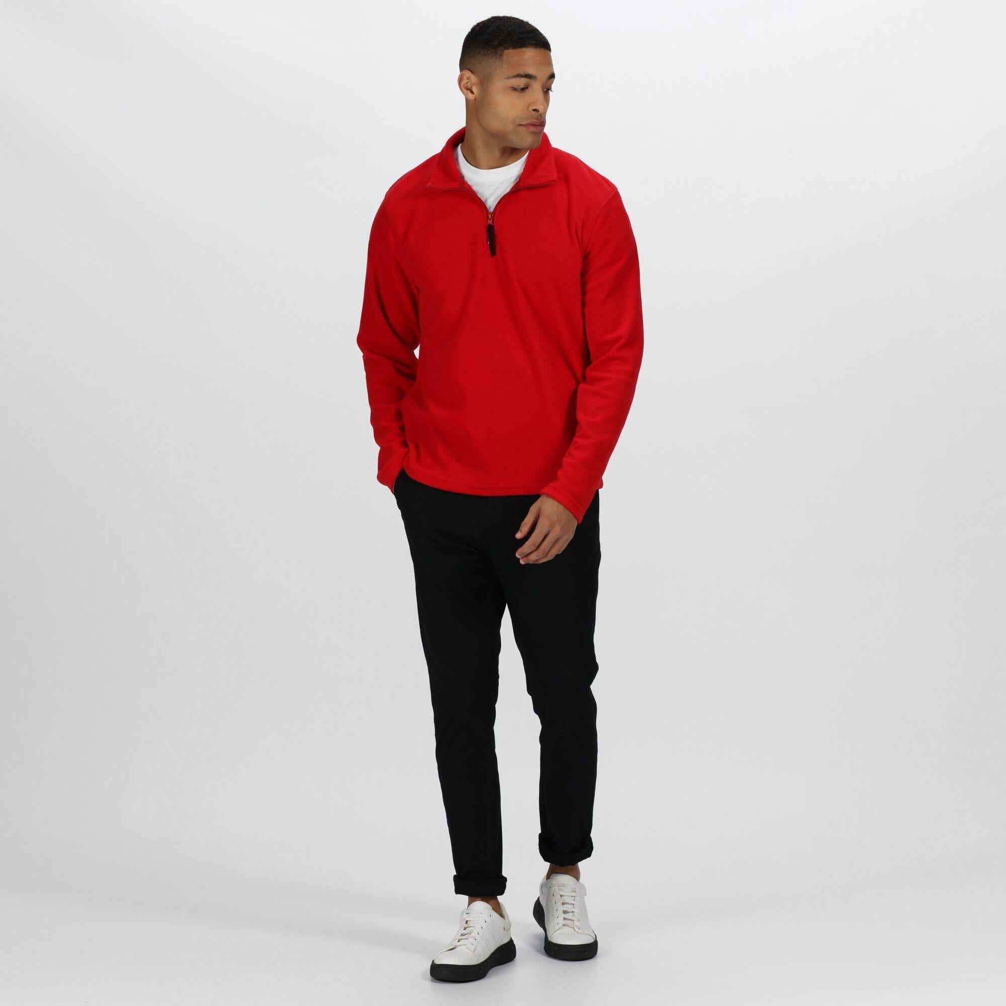 Regatta red men's lightweight layering quarter-zip micro fleece #TRF549