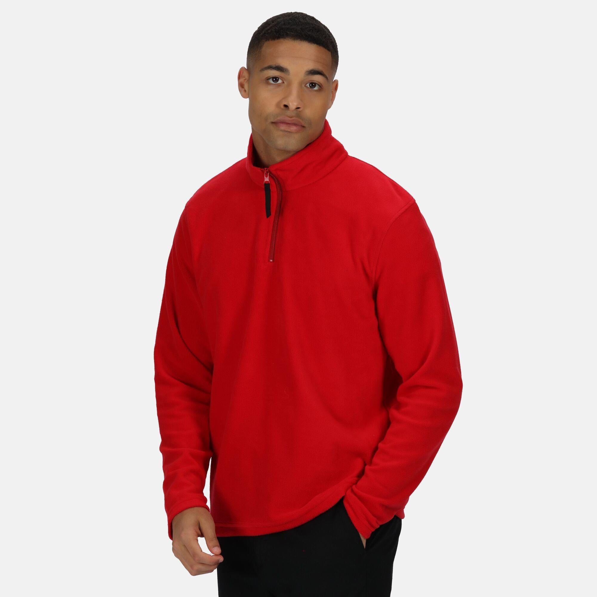 Regatta red men's lightweight layering quarter-zip micro fleece #TRF549