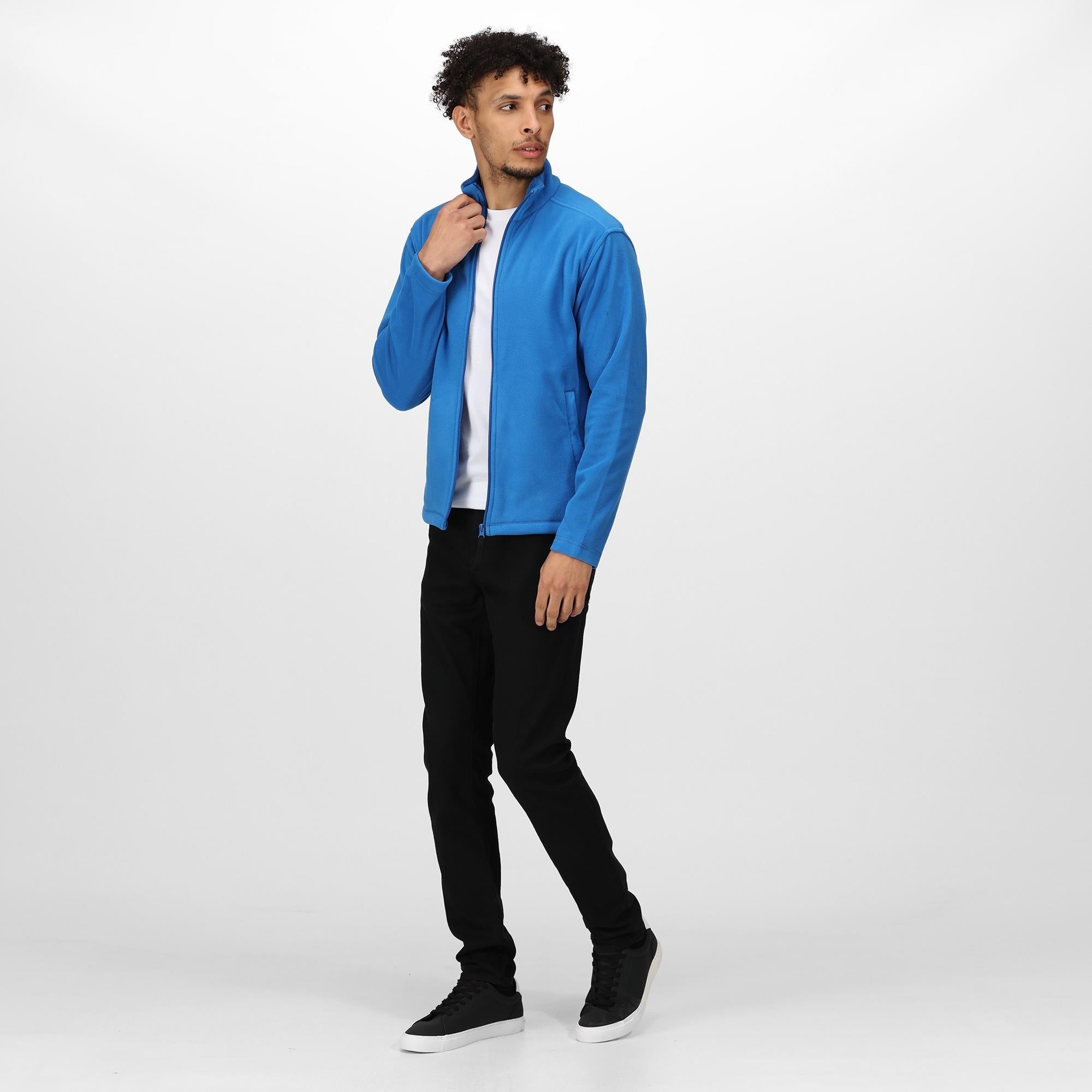 Regatta oxford blue men's lightweight layering full-zip micro fleece #TRF557