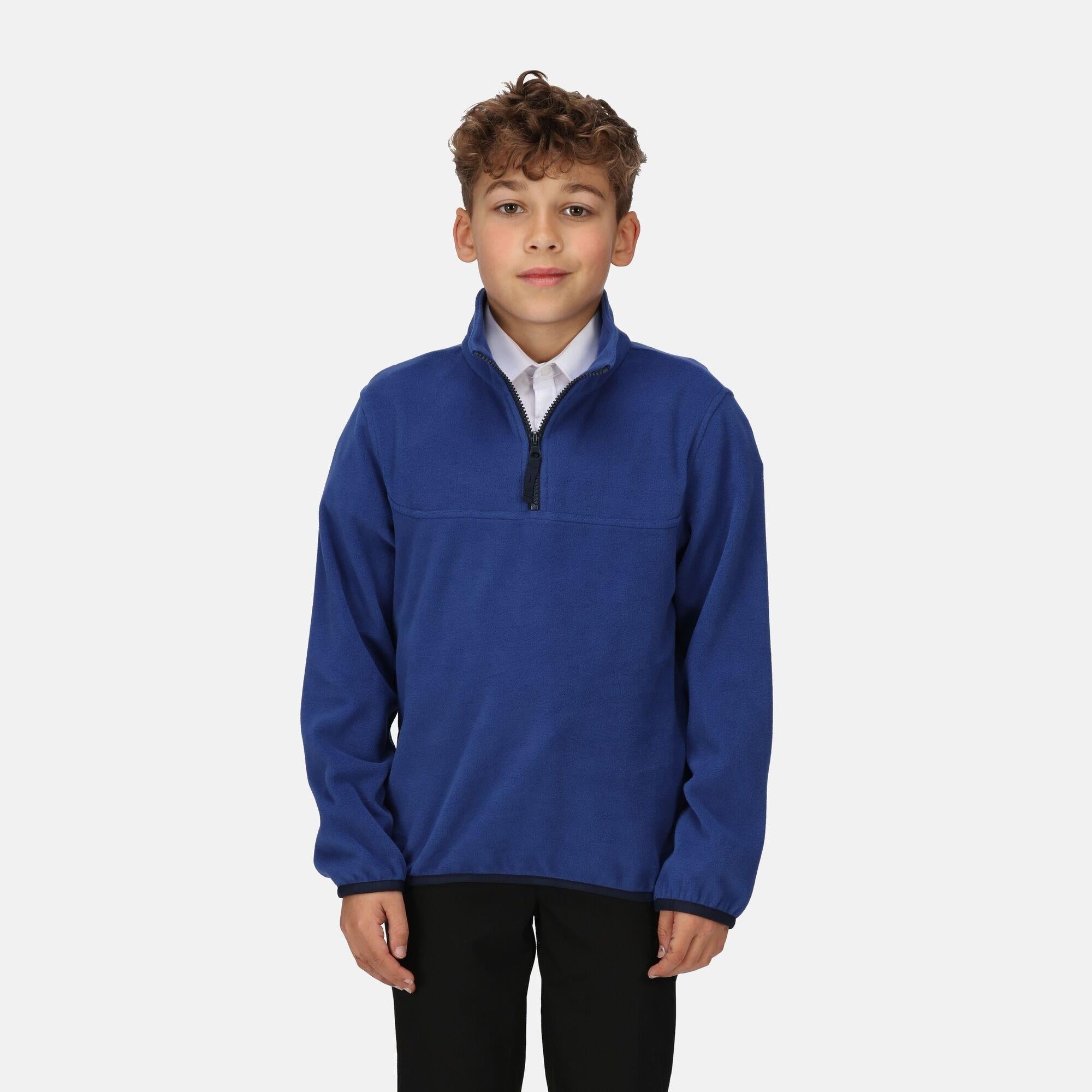 Regatta Junior royal blue kid's warm quick-dry half-zip micro-fleece #TRF679