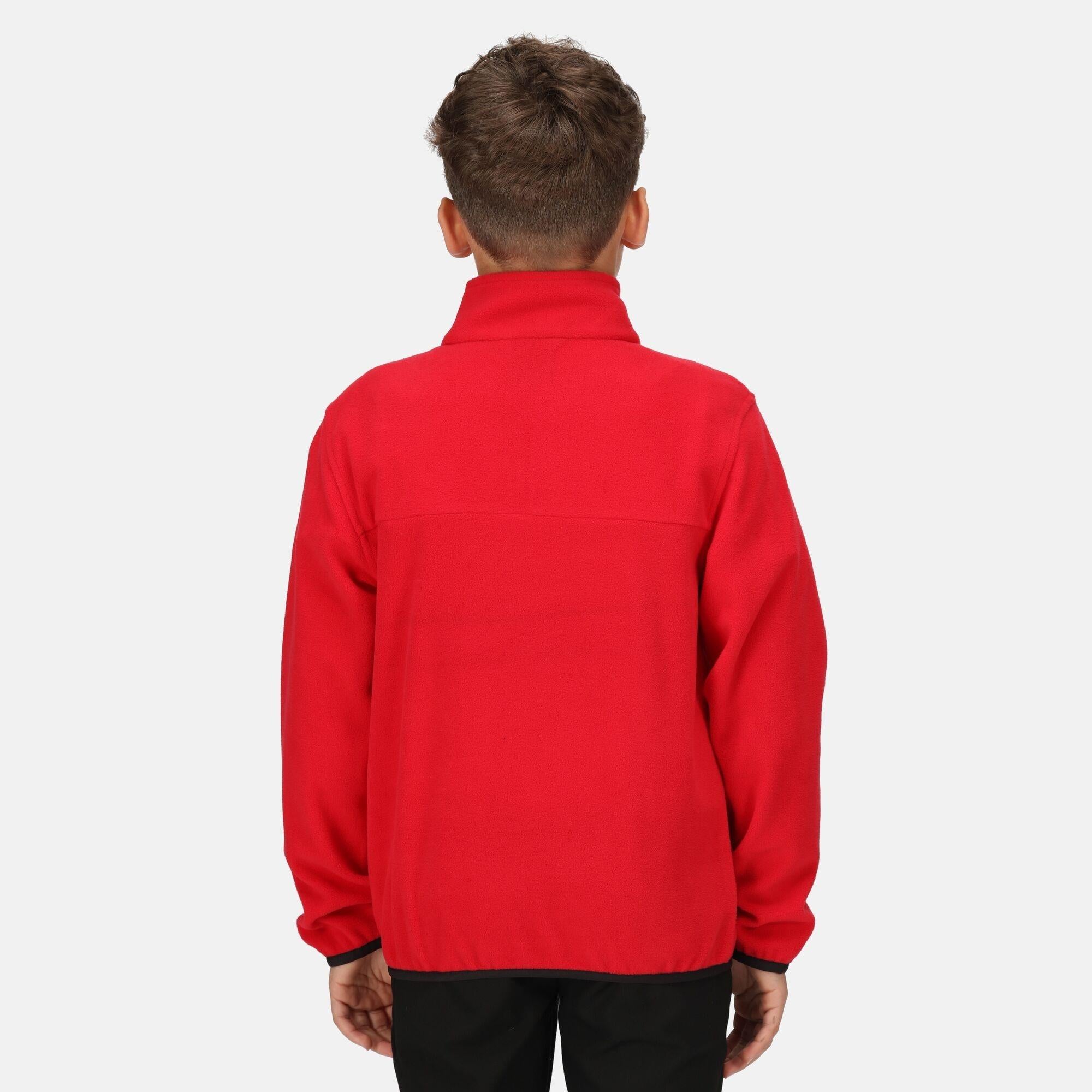 Regatta Junior red kid's warm quick-dry half-zip micro-fleece #TRF679