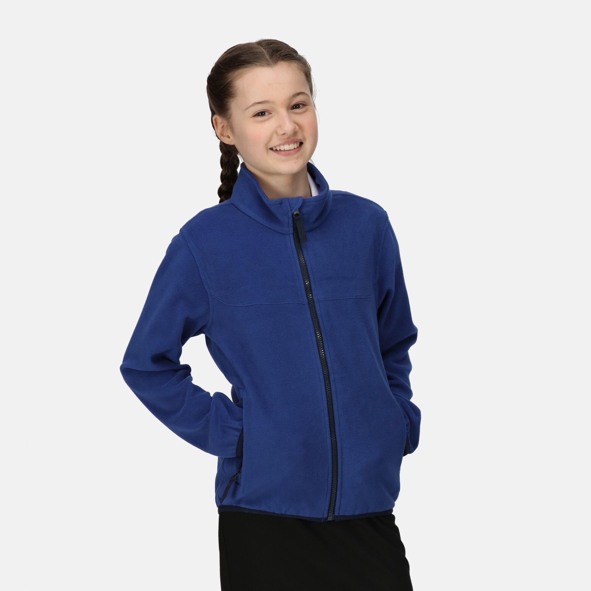 Regatta Junior royal blue kid's warm full-zip micro-fleece #TRF688