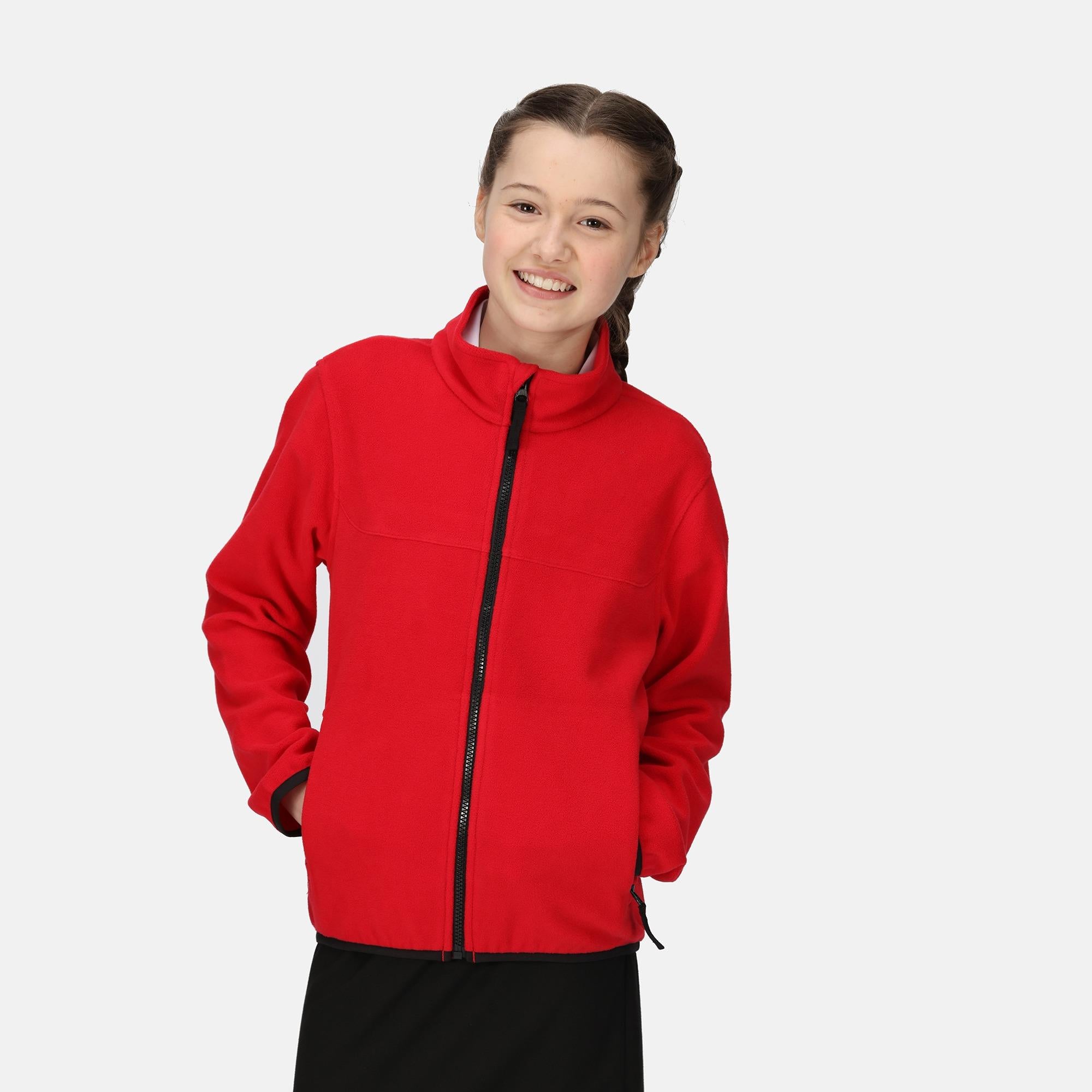 Regatta Junior red kid's warm full-zip micro-fleece #TRF688