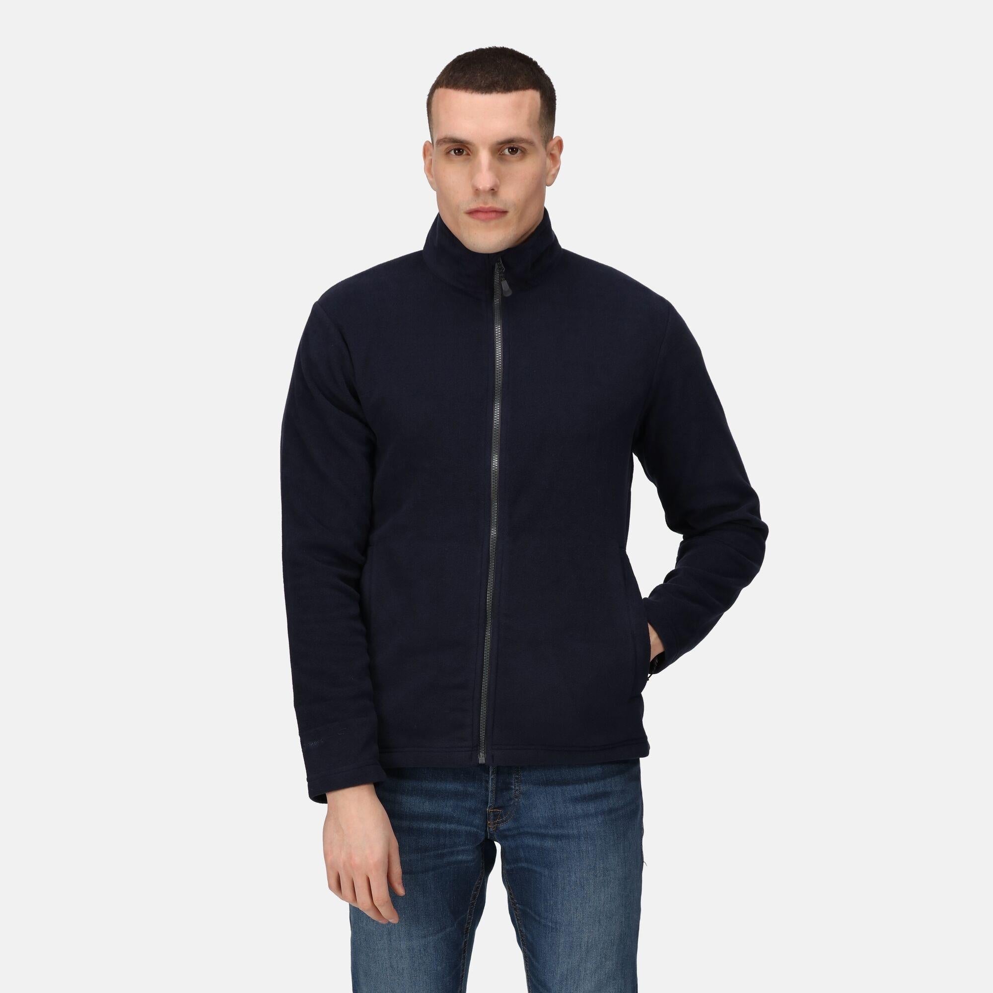 Regatta navy men's recycled fabric full-zip quick-dry micro fleece #TRF622